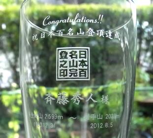 日本百名山完登記念グラス